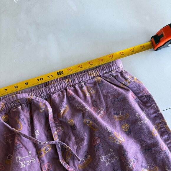 LL Bean Cat Dog Flannel Pajama Cotton Sleep Drawstring Pants Womens size XL Tall - Picture 6 of 7